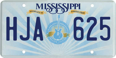 MS license plate HJA625