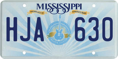 MS license plate HJA630