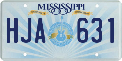 MS license plate HJA631
