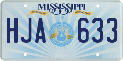 MS license plate HJA633