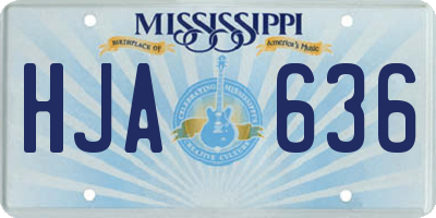 MS license plate HJA636
