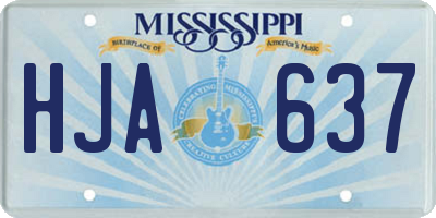 MS license plate HJA637