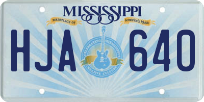 MS license plate HJA640