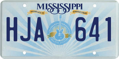 MS license plate HJA641