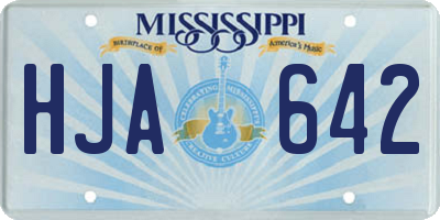 MS license plate HJA642