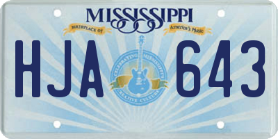 MS license plate HJA643