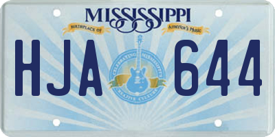 MS license plate HJA644