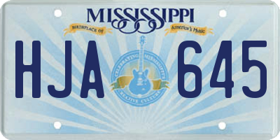 MS license plate HJA645