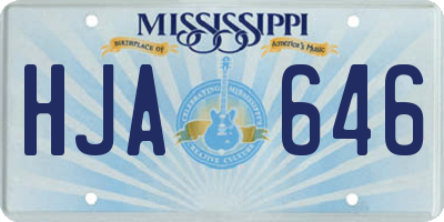 MS license plate HJA646