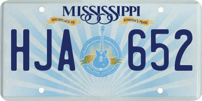 MS license plate HJA652