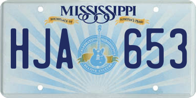 MS license plate HJA653