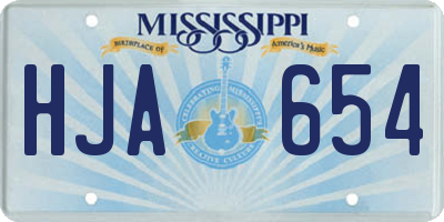 MS license plate HJA654