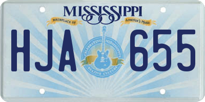 MS license plate HJA655