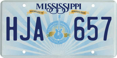 MS license plate HJA657