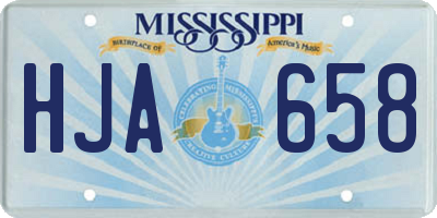 MS license plate HJA658