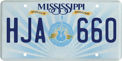 MS license plate HJA660