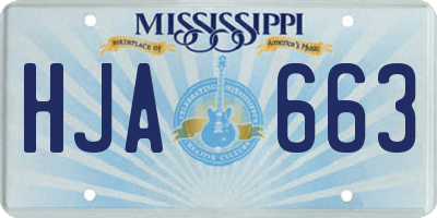 MS license plate HJA663