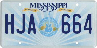 MS license plate HJA664