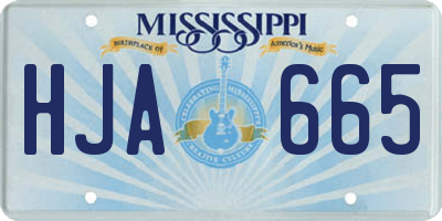 MS license plate HJA665