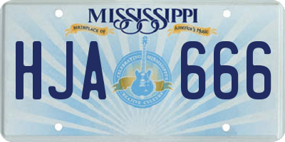 MS license plate HJA666