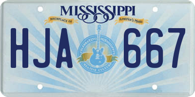 MS license plate HJA667