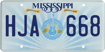 MS license plate HJA668