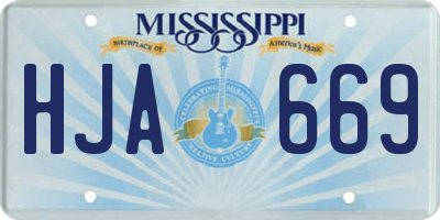 MS license plate HJA669