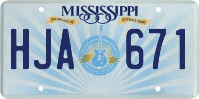 MS license plate HJA671