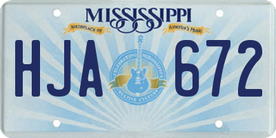 MS license plate HJA672