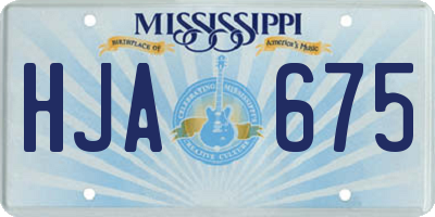 MS license plate HJA675