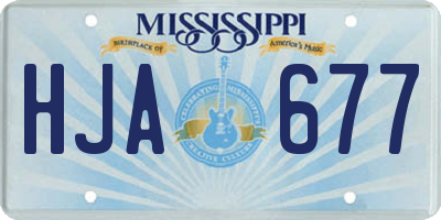 MS license plate HJA677