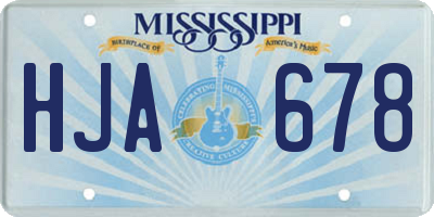 MS license plate HJA678