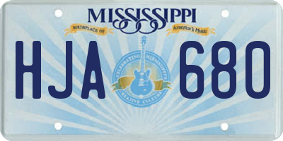MS license plate HJA680