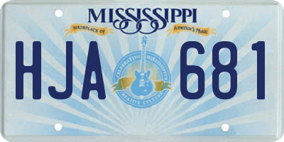 MS license plate HJA681