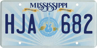 MS license plate HJA682