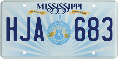 MS license plate HJA683