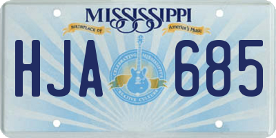 MS license plate HJA685