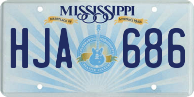 MS license plate HJA686