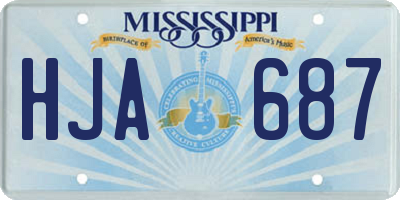 MS license plate HJA687