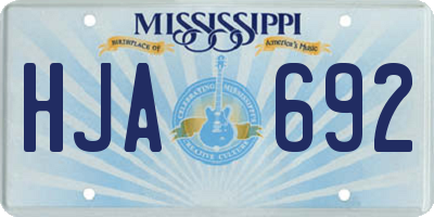 MS license plate HJA692