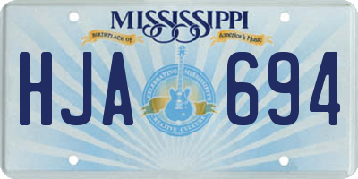 MS license plate HJA694