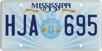 MS license plate HJA695