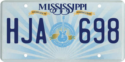 MS license plate HJA698