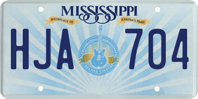 MS license plate HJA704