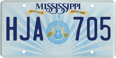 MS license plate HJA705
