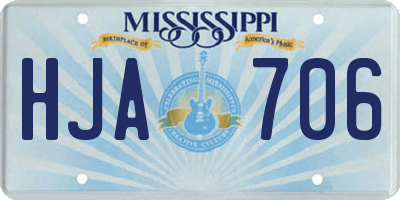 MS license plate HJA706