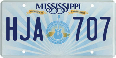 MS license plate HJA707
