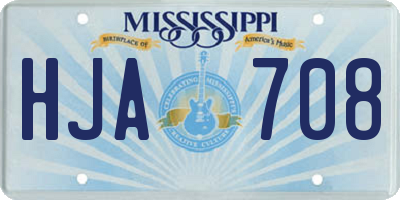 MS license plate HJA708