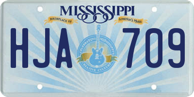 MS license plate HJA709