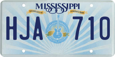 MS license plate HJA710